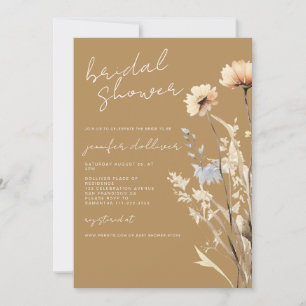 Invitation Boho Fleur sauvage Chic Fête des mariées