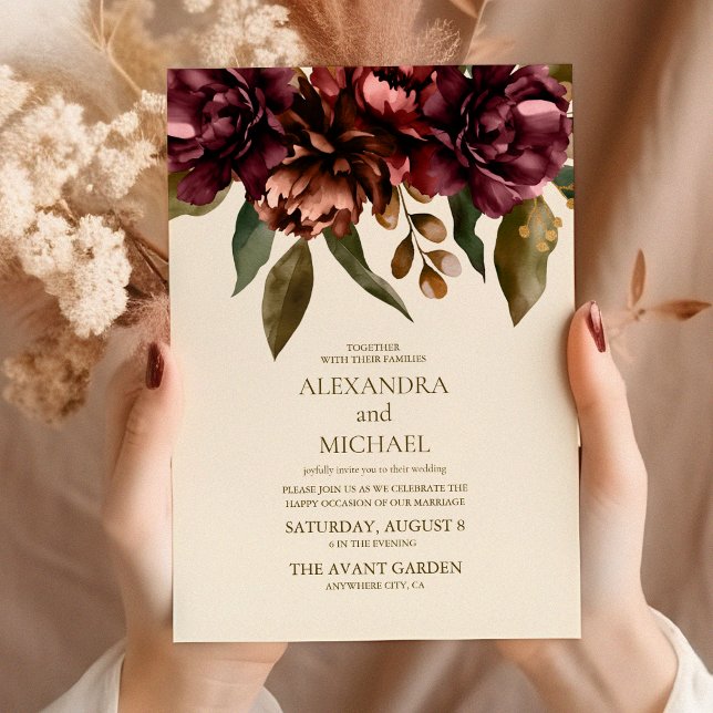 Invitation Boho Fleur sauvage d'automne Mariage botanique (Créateur téléchargé)