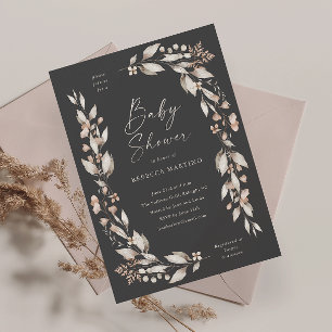 Invitation Boho Fleur sauvage Élégant Baby shower Floral