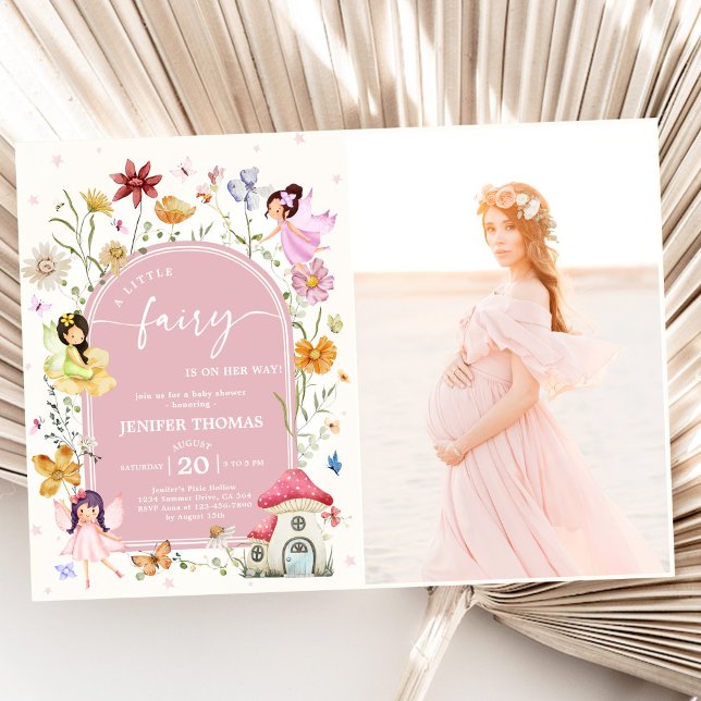 Invitation Boho Fleur sauvage Fairy Baby shower Party Photo (Créateur téléchargé)