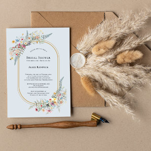 Invitation Boho Fleur sauvage Fern Dusty Fête des mariées ble