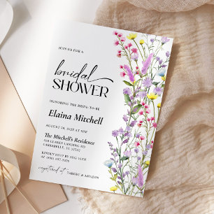 Invitation Boho Fleur sauvage Fête des mariées florale minima