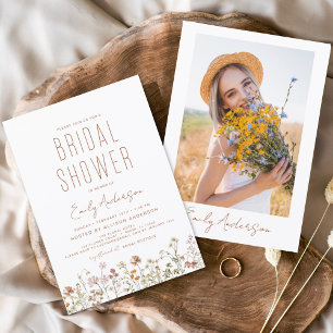 Invitation Boho Fleur sauvage Fête des mariées Photo Invitati