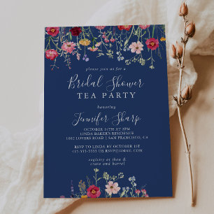 Invitation Boho Fleur sauvage Fête des mariées Tea Party