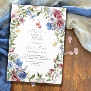 Invitation Boho Fleur sauvage fille bébé dans le Baby shower 