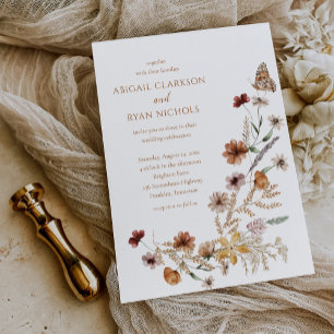 Invitation Boho Fleur sauvage Floral Butal Mariage