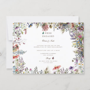 Invitation Boho Fleur sauvage Garden Engagement Party Invitat