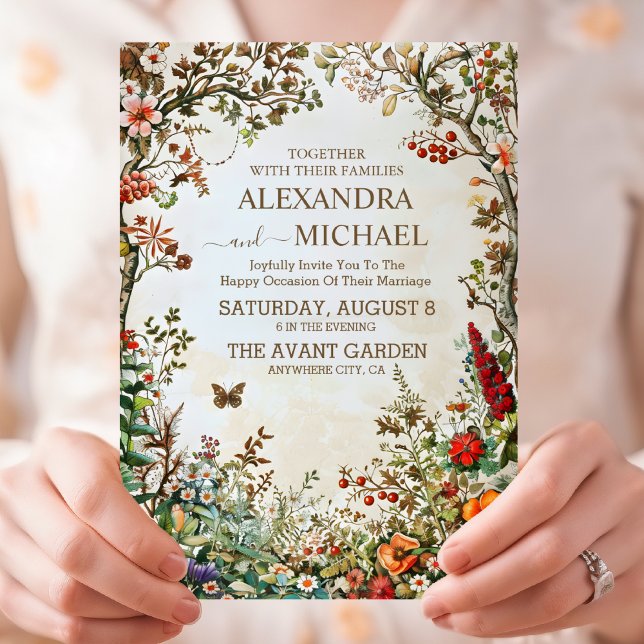 Invitation Boho Fleur sauvage Garden Wedding (Créateur téléchargé)
