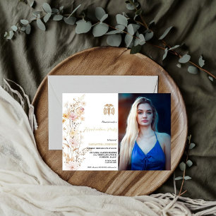 Invitation Boho Fleur sauvage Infirmière en herbe Fête de gra
