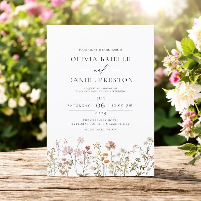 Invitation Boho Fleur sauvage Meadow Printemps Jardin Mariage (Créateur téléchargé)