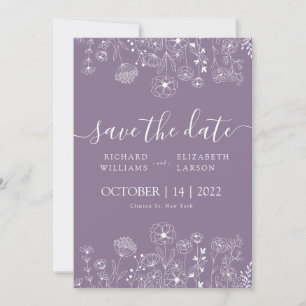 Invitation Boho Fleur sauvage moderne Mariage aquarelle