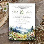 Invitation Boho Fleur sauvage Mountain Meadow QR Code Mariage<br><div class="desc">Éblouissez vos invités avec cette élégante invitation de mariage tout en un avec de belles montagnes et des fleurs sauvages avec code QR pour RSVP en ligne. Ajoutez simplement les détails de votre événement sur ce modèle facile à utiliser pour en faire une invitation unique.</div>