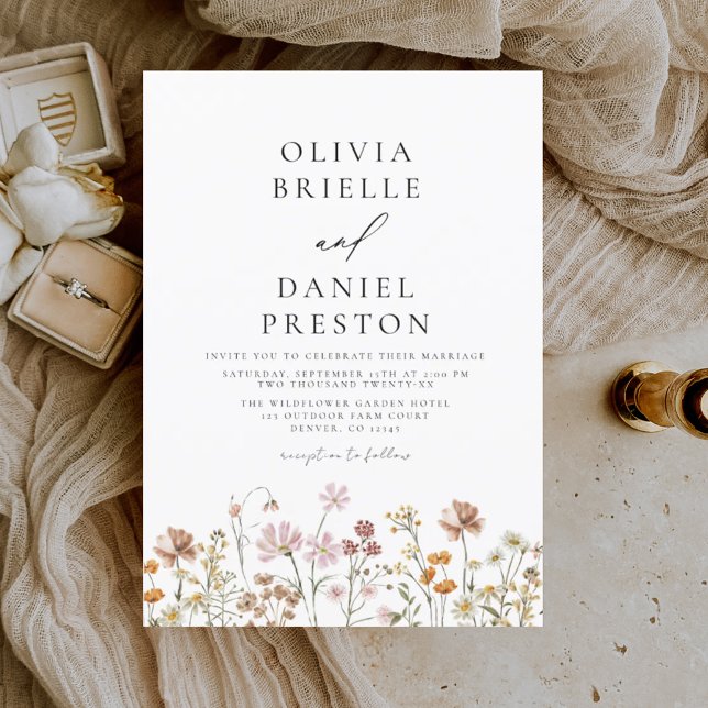 Invitation Boho Fleur sauvage Rustic Garden Mariage (Créateur téléchargé)