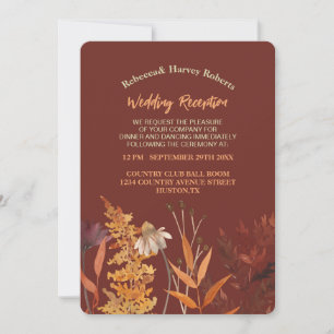Invitation Boho Fleur sauvage Terracotta Mariage de automne d