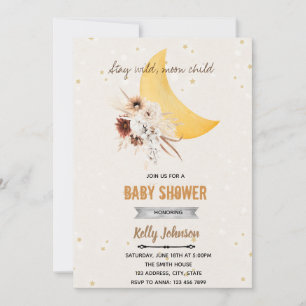 Invitation Boho fleurie séjour lune sauvage enfant 