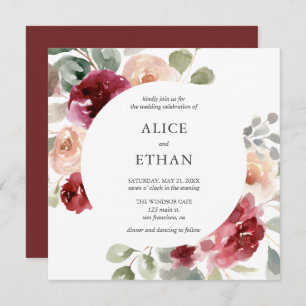 Invitation Boho Fleurs De Vins Et Mariage De Verdure
