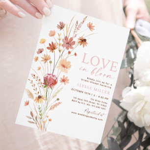 Invitation Boho Fleurs sauvages amour dans la Fête des mariée