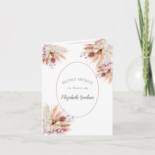 Invitation BOHO Fleurs Séchées d'Herbe de la Pampa Mariage Cé