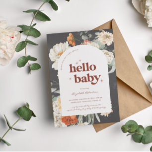 Invitation Boho Fleurs Sombres de la Végétation Botanique   B