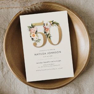 Invitation Boho Floral 50e anniversaire