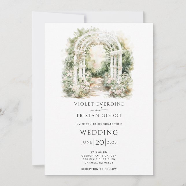 Invitation Boho Floral Arch Mariage (Devant)