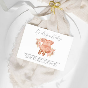 Invitation Boho Floral Baby Girl Apporte Un Livre
