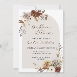Invitation Boho Floral Baby in Bloom Baby shower
