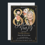 Invitation Boho Floral Black Gold Photo 80th Birthday Party<br><div class="desc">Boho Floral Black Gold Photo 80th Birthday Party Invitation. Glamour et jolie invitation à la fête d'anniversaire avec un design floral vintage avec des lettres d'or et arrière - plan noir! Extraordinaire avec un thème festif floral et glamour amusant. Vous voulez plus de personnalisation ? Contactez le concepteur en cliquant...</div>