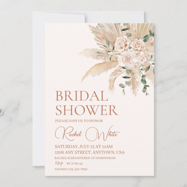 Invitation Boho Floral Bridal Douche (Devant)