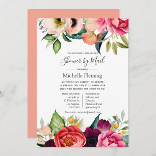 Invitation Boho Floral Bridal ou Baby shower par la poste