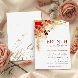 Invitation Boho Floral Brunch avec la mariée   FÊTE DES MARIÉ