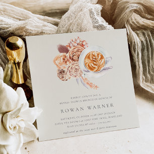 Invitation Boho Floral Coffee Bridal Shower Brunch