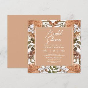 Invitation Boho Floral Coton   Fête des mariées de graminées