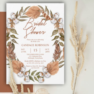 Invitation Boho Floral Coton   Fête des mariées de graminées