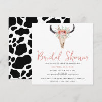 Boho Floral Cow Imprimer Fête des mariées de l'Oue