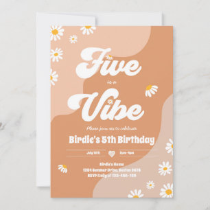 Invitation Boho Floral Daisy 5e Anniversaire Five Est Une Vib