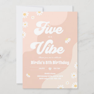 Invitation Boho Floral Daisy 5e Anniversaire Five Est Une Vib