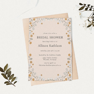 Invitation Boho Floral Earth Tones Fête des mariées botanique