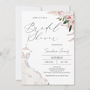 Invitation Boho Floral et Fête des mariées vestimentaire