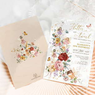Invitation Boho Floral Fairy Princess Garden Fête d'anniversa