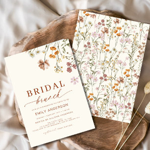 Invitation Boho Floral Fleur sauvage Terracotta Bridal Brunch