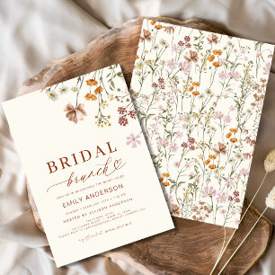 Invitation Boho Floral Fleur sauvage Terracotta Bridal Brunch