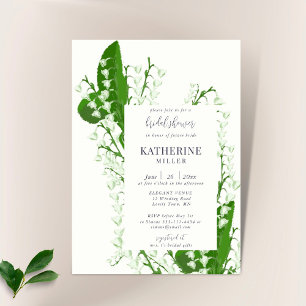 Invitation Boho Floral Frame Lily Valley Chic Fête des mariée