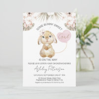 Boho Floral Heart Balloon Baby shower Bunny