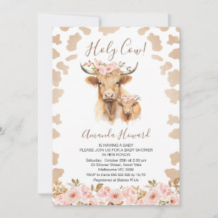 Invitation Boho Floral Highland Saint-Vache Baby shower