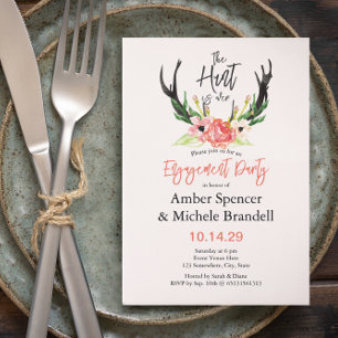 Invitation ©Boho Floral Hunt est sur l'engagement