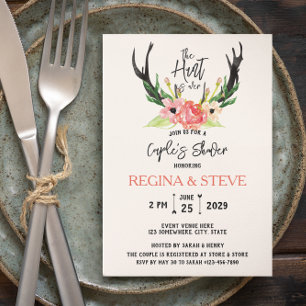 Invitation ©Boho Floral La chasse est terminée Couple's Showe