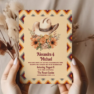Invitation Boho Floral Mariage occidental