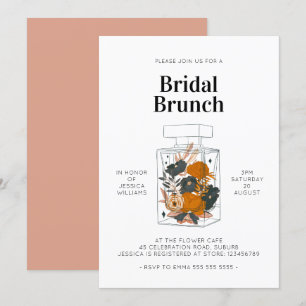 Invitation Boho Floral Parfum Bridal Brunch Rose Douche