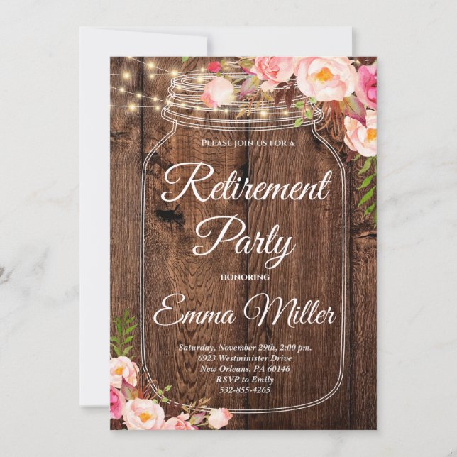 Invitation Boho Floral Rustic Retraite (Devant)